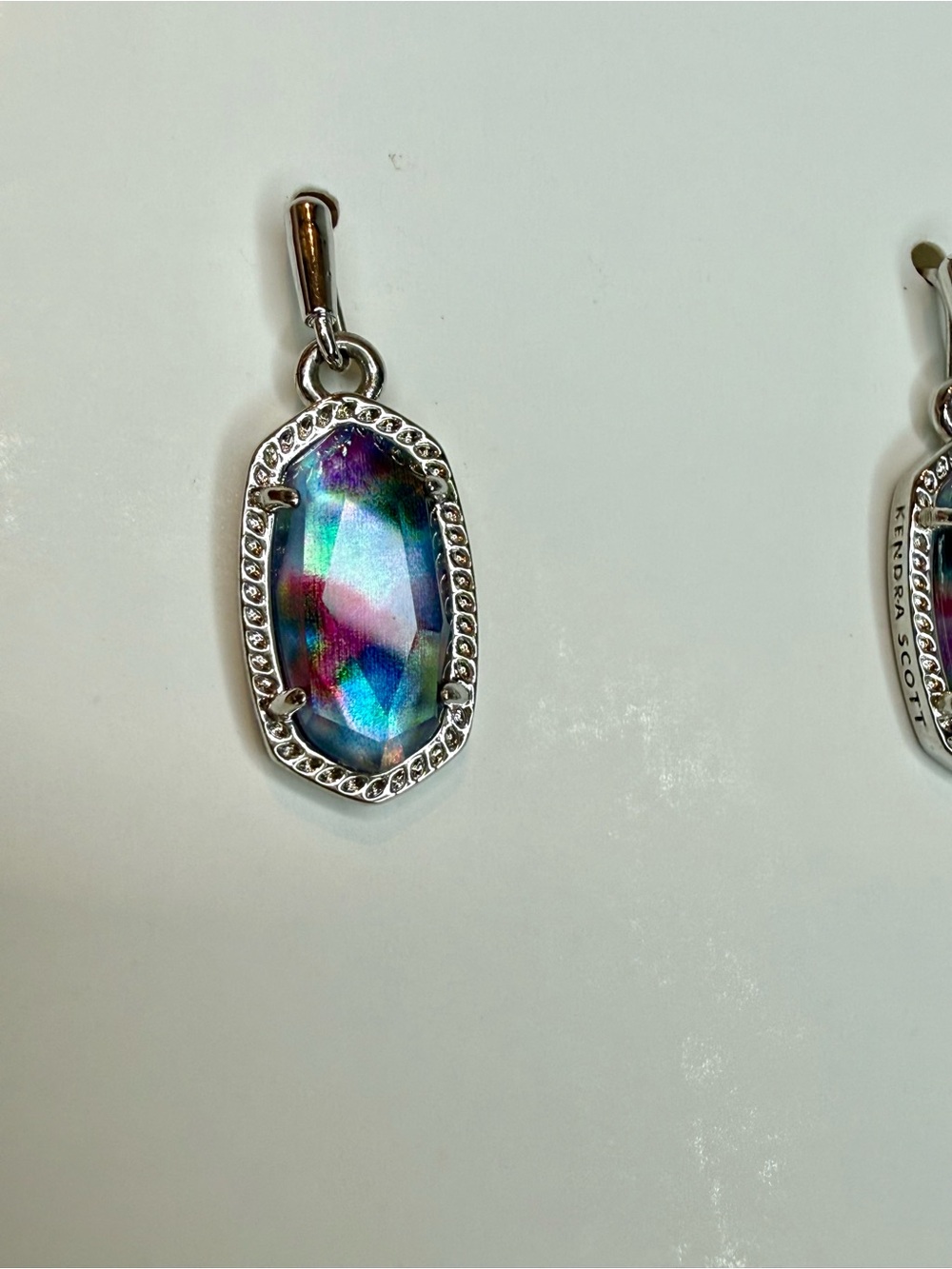 Kendra Scott Lee Silver Drop Earrings in Watercolor Illusion ✨ - Picture 14 of 16